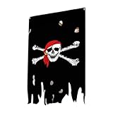JISADER Vertikales Piratenflaggen Design für Halloween, Wanddekoration Zum Aufhängen für Die...