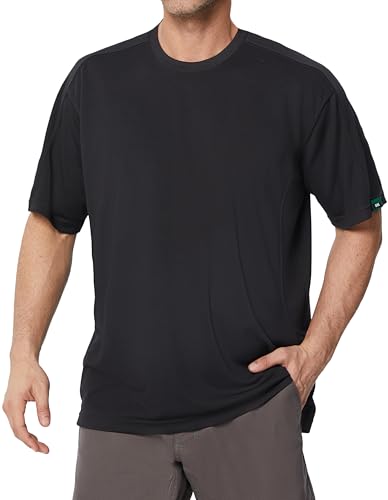 SK Workout Shirts for Men Athletic Running Tennis Tech Tshirts (Black, M)