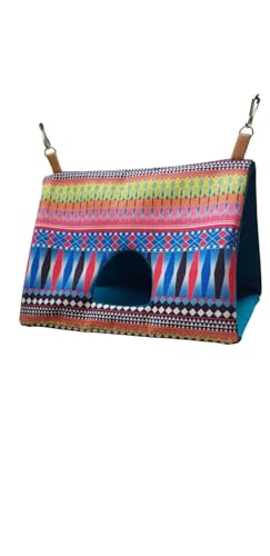 Image of Thai Style Bird Nest with Hole House Hammock Hanging, Finch Cage Plush Fluffy Birds Hut Hideaway for Hamster Parrot Macaw Budgies Eclectus Parakeet Cockatiels Cockatoo Lovebird