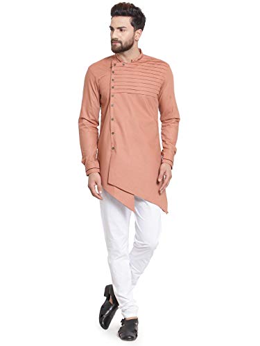 Image of RG DESIGNERS Full Sleeve Cross Stitch Kurta with Churidar for Men