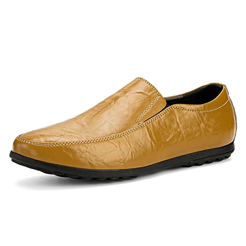 Loafers for Men Genuine Leather Round Toe Stitching Details Flexible Comfortable Flat Heel Wedding Fashion Slip-on3