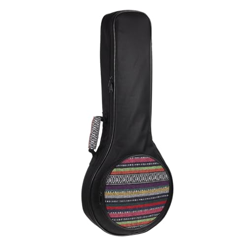 GOOHOCHY マンドリンポータブルキャリングバッグ ファッショナブルなナショナルスタイルニットバッグ ダブルショルダーマンドリンケース クリーニングクロス