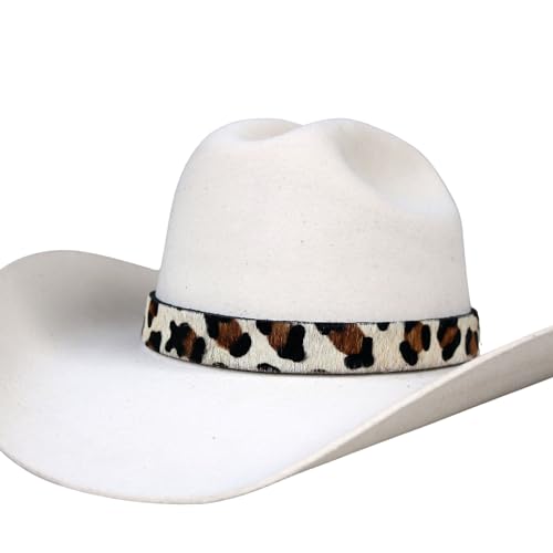 Leopard Print Cowhide Hat Band Genuine Leather Amelia Brown