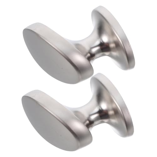 Luxshiny 2個シングルホール引き出し取っ手 シルバー色 エルゴノミクスデザイン 快適グリップ キッチン バスルーム クローゼット用 欧風家具