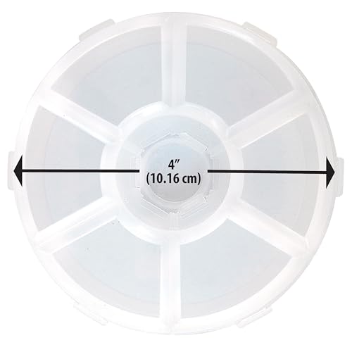 Image of The Beadery 6 Compartment Round Organizer Storage Container, clear