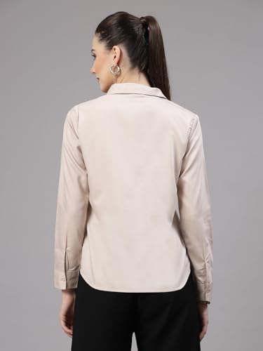 Image of Style Quotient Women Solid Chambrey Regular Formal Shirt