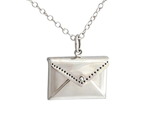 Preisvergleich Produktbild Gemshine - Damen - Halskette - Anhänger - 925 Silber - Brief Umschlag - 2 cm