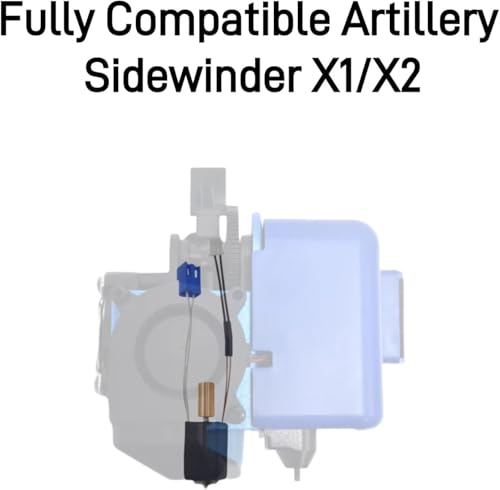 YUYUEMI Für Artillery Sidewinder X1 X2 Genius Upgrade Hotend Kit, mit Heizpatronen-Thermistor, Ganzmetall, Hals, Vulkandüse, Heizblock, Silikonsocken, Druckerzubehör