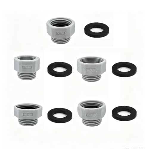 CHANJIF シャワーヘッドアダプター 5個セット 1/2ネジ ホース変換アダプター パッキン付き 水漏れ防止 取付簡