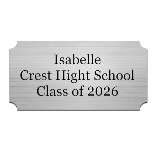 Image of Engraved Name Plates 2 inch x 4 inch Graduation Gifts Class of 2026 Custom Plaque Trophy Plates Engraved Name Plate Custom Engraved Plate Personalized Engraved Brass Plaque(Silver-1, 2x4 in)