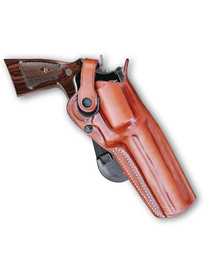 Masc Leather Paddle OWB Holster for S&W 686 Plus, Brown