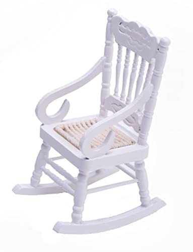 Succuna Dollhouse Miniature Chairs 1 12 Scale Dollhouse Furniture White Red Wooden Rocketing Dining Chairs For Doll House Living Room Decorations #TOP2