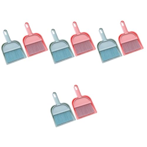 Amosfun 8 Set Mini Scopa Portatile Secchi Piatto Pieghevole Paletta Manico Lungo Spolverino Duster Centrale Padella Animale Domestico Palmare Mini Spazzatrice Tavolo Polvere Bidone Auto Pp