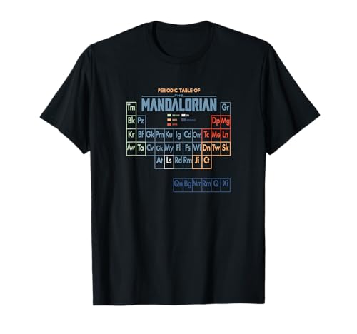 T-shirt Star Wars Mandalorian Mando imprimé geek tableau périodique vêtement coton