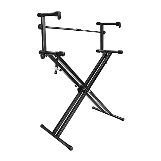 PARTYSAVING Pro Series Portable 2 Tier Doubled Keyboard Stand with Locking Straps APL1158, Two-Tier