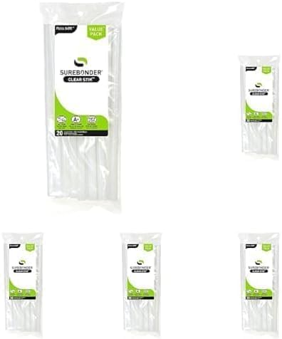 SUREBONDER Clear Full Size Hot Glue Stick, Dual Temperature, 10-Inch, 3 Count (Pack of 100)