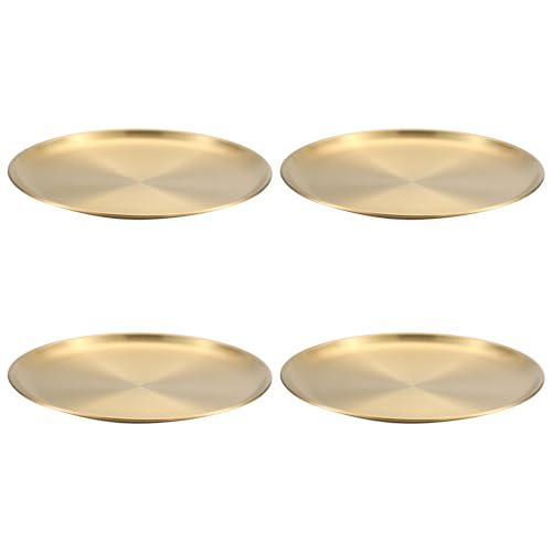 4 個パック多目的ダイニングプレート 304 ステンレス鋼のキッチンプレートセットサービングプレート料理愛好家に適したアウトドアキャンププレート