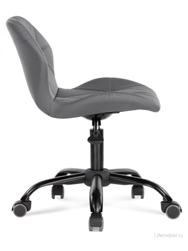 Image of Amazon Brand - Umi Height-Adjustable Faux Leather Office Study Desk Chair for Salon, Spa, in Dark Grey Color