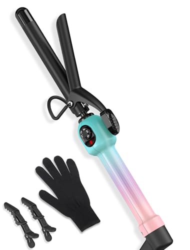3/4 Inch Ceramic Curling Iron for Short Hair 280-450F Temp Dial