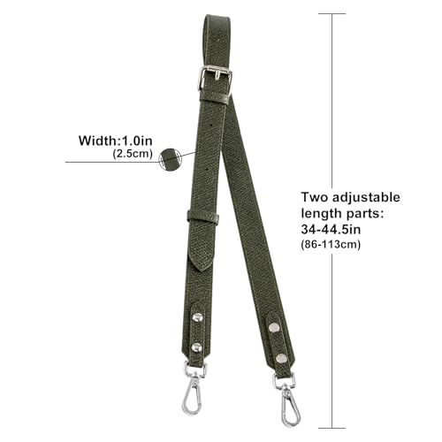 Image of Bag Leather Strap Replacement Crossbody Adjustable Shoulder Straps for SMALL Pouch, No Damage Conversion Kits Accessories(SMALL-Forest Green-S)