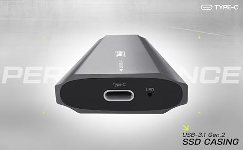 Image of TAG NVMe M.2 SSD Enclosure, USB 3.1 Gen 2 Type-C 10Gbps, Tool-Free SSD External Case, Supports 2230 /2242 /2260 /2280 PCIe Nvme, Portable Metal Body, Plug & Play, Upto 4TB, for Windows /Mac /Linux /Android
