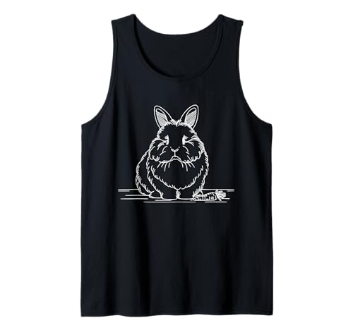 Himalayan Rabbit Line Art Pet Lover Tank Top