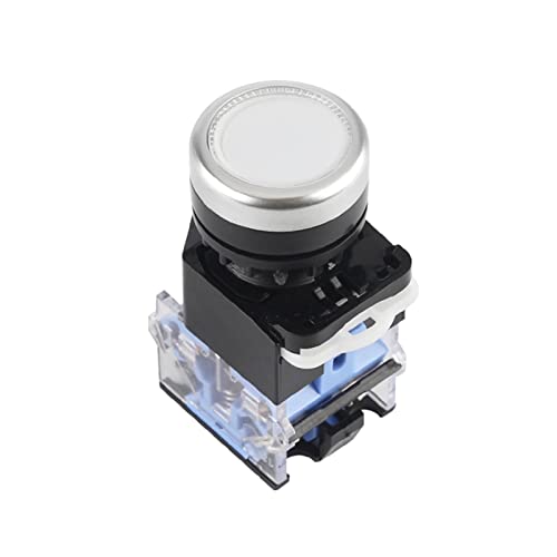 Interrupteur bouton-poussoir LA38-11BNZS autobloquant blanc 22mm