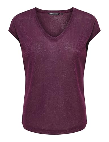 ONLY Onlsilvery S/S V Neck Lurex Top JRS Noos – Ansicht 1
