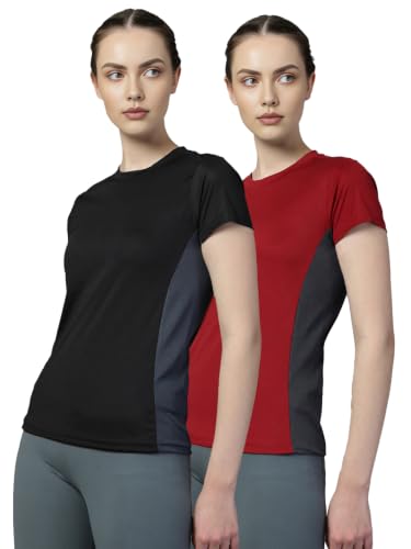 Image of CHKOKKO Gym Tshirt for Women Workout Dry Fit t Shirt Sports Tshirt Lightweight Round Neck Breathable Half Sleeve Activewear Mesh Running Yoga Tops for Woman