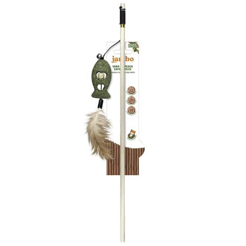 JAMBO PET Brinquedo para Gatos,Varinha de Pesca Peixe,Feito de Catnip e Matatabi 100% Natural