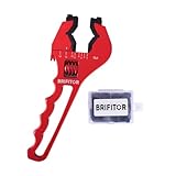 BRIFITOR Non-Marring AN Fittings Wrench Adjustable Aluminum AN Wrench For 3AN-12AN Hose End Fittings With Replaceable Hex Type & Flat Type Jaw Clamps To Prevent Scratches on AN Fittings, Red.
