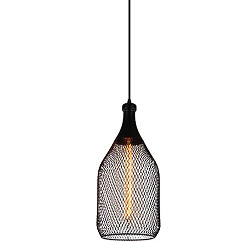 Chandelier noir E27 en maille de fer industrielle rétro pour intérieur