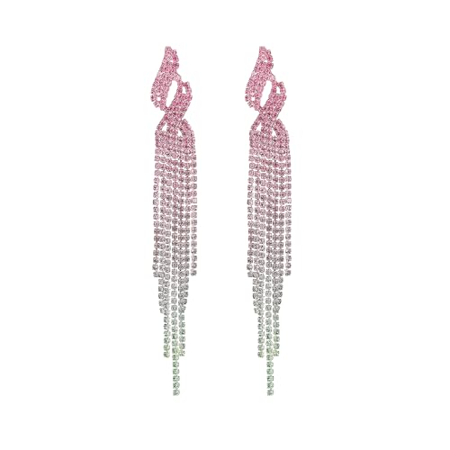 Boucles d'oreilles pendantes strass anti-allergie légères en zircon - 7