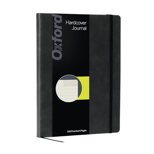 Cuaderno de escritura rayado Oxford 192 páginas y tapa dura negra para diario de escritor 1