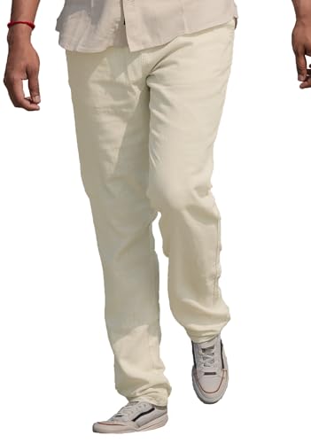 Men's Linen Blend Casual Lightweight Pants, Straight Legs, Functional, Comfortable Pants for a Relaxed Experience