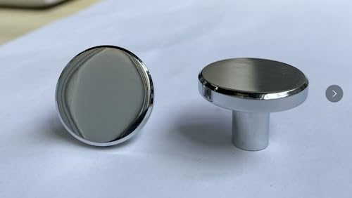 8 Pcs Polished Chrome Cabinet Door Knobs & Drawer Pulls – Shiny Silver Round Door Knobs and Handles for Kitchen Cupboard Dresser Wardrobe, 28 * 20 mm