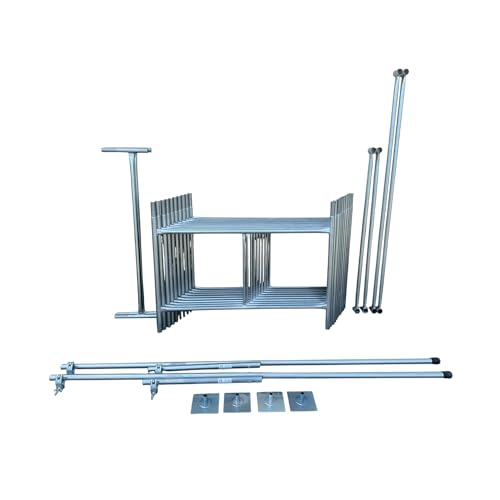Torre de andamio galvanizada clásica de 5,5 m, base de 4 x 4 pies, kit de bricolaje con estabilizadores para un acceso seguro y confiable, ideal para proyectos de renovación del hogar, construcción y