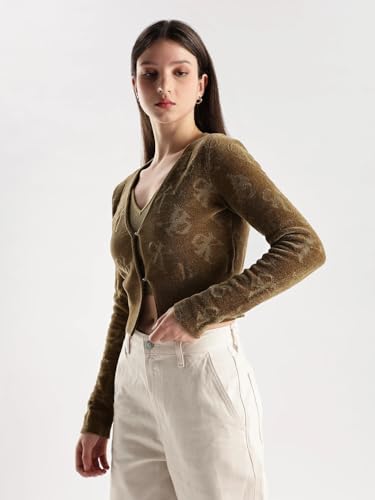 Image of Regular Fit Modal V-Neck Front-Open Sweater