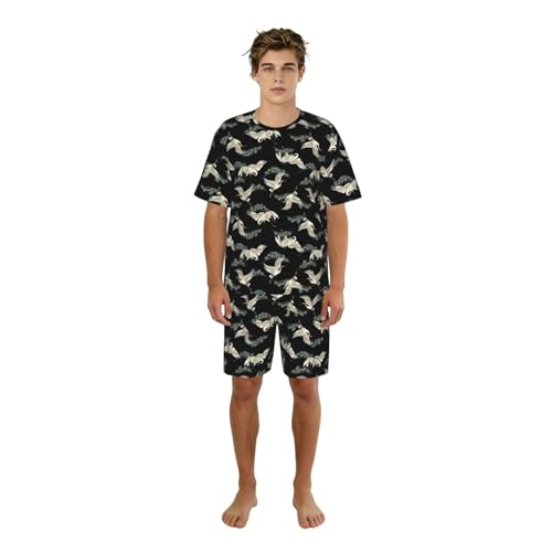 Pijama de grulla de dos piezas para un descanso fresco de verano