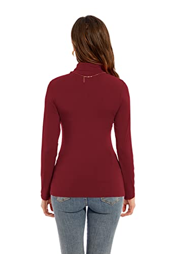 Image of Womens Long Sleeve Turtleneck T-Shirts Casual Lightweight Slim Fit Cozy Base Layer Top