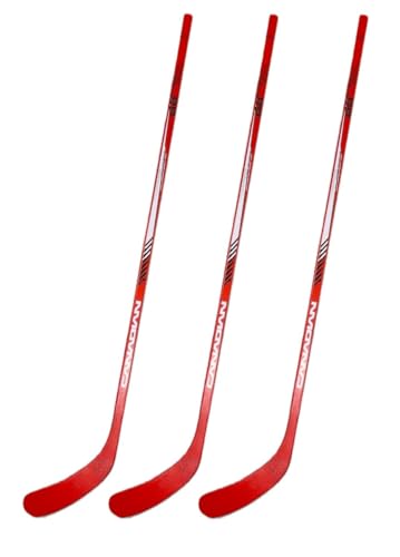 Canadian Chicago Red 1-Piece Wood 3-Pack Hockey Sticks - Youth | 40 Flex, P92 Curve | 3 Pack (Right-Handed Curve)
