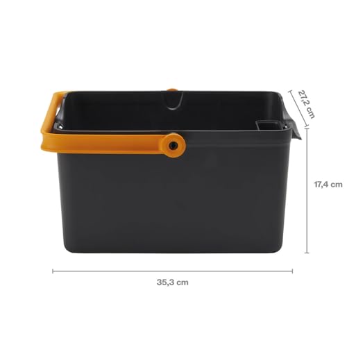 Fiskars Aufbewahrungsbox für Pflanzwerkzeuge und Gartenzubehör, 35,3 x 27,2 x 17,4 cm (BxTxH), Kunstharz, Schwarz/Orange, 1071305