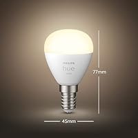 Philips Hue White E14 LED Lampe, Tropfenform, Einzelpack, dimmbar, warmweißes Licht, steuerbar via App, kompatibel mit Amazon Alexa (Echo, Echo Dot) – Ansicht 3
