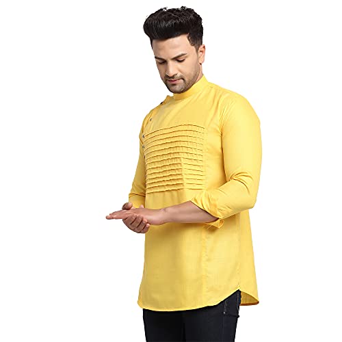 Image of SAIFOO Men's Rich Cotton Blind Short Kurta