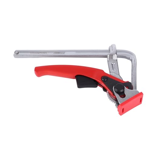 Adjustable Ratcheting Clamp Steel 540 lbs Clamping Force Woodworking Fixture Tool with 16cm Maximum Opening 21cm Overall Length for Table Plate