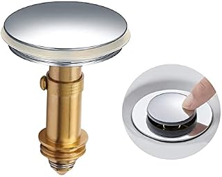 POXIAOER Universal Pop Up Sink Plug 38mm, Chrome Pop Up Click Clack Drain Stopper for Kitchen Bathroom Washbasin Bath