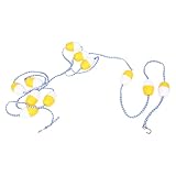 HOMSFOU Längenverstellbare Schwimmbojenleine 5m mit Gelb Weißen Schwimmkörpern Kunststoff Trennseil für Schwimmbecken mit Haken zur Fahrspurmarkierung und Einfacher Montage