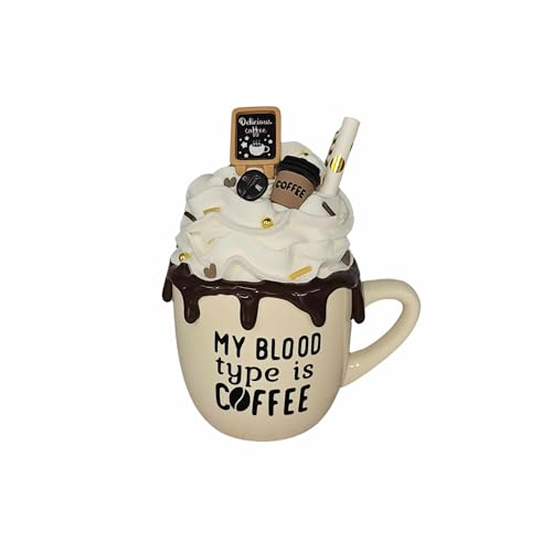 Mini Taza de Café Decorativa Hecha a Mano con Crema miniatura 1