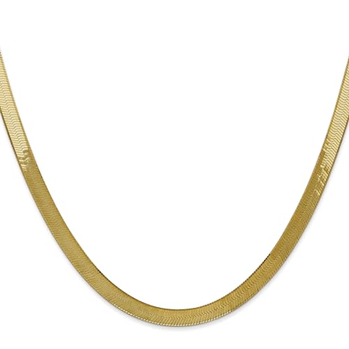 IceCarats 14K Solid Yellow Gold 5mm Herringbone Chain Necklace