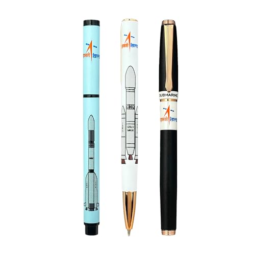 Image of Submarine 4001 ISRO GSLV-X Premium Ball Pen (Set of 3) Original Space Design approved by ISRO, Ideal Gift for him /her, Perfect for Corporate Gifting.